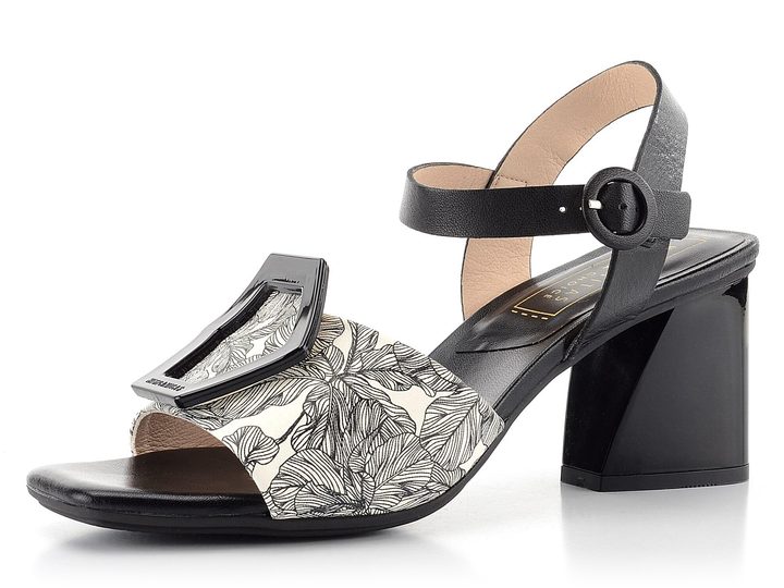 Hispanitas čierno-biele sandále so sponou Flores HV211146