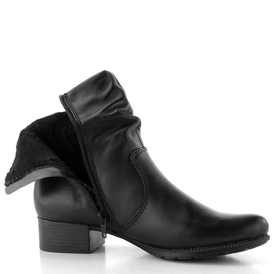 Rieker řasený zipový kotník černý 78656-00