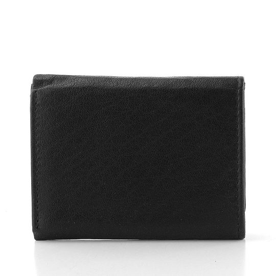 Malá kožená peněženka s kapsičkou na mince černá W-2031