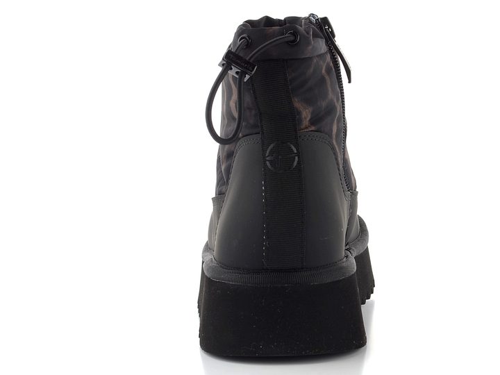 Tamaris prošívaný kotník na platformě black/leopard 1-26810-45