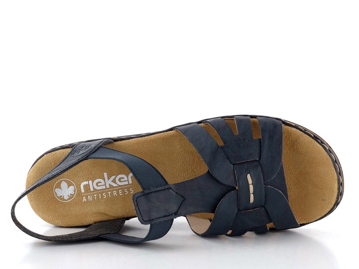 Rieker modré sandále na kline 62918-14