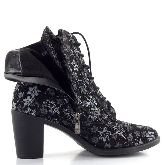 Barton elegantní kotník černý s potiskem 24-2534