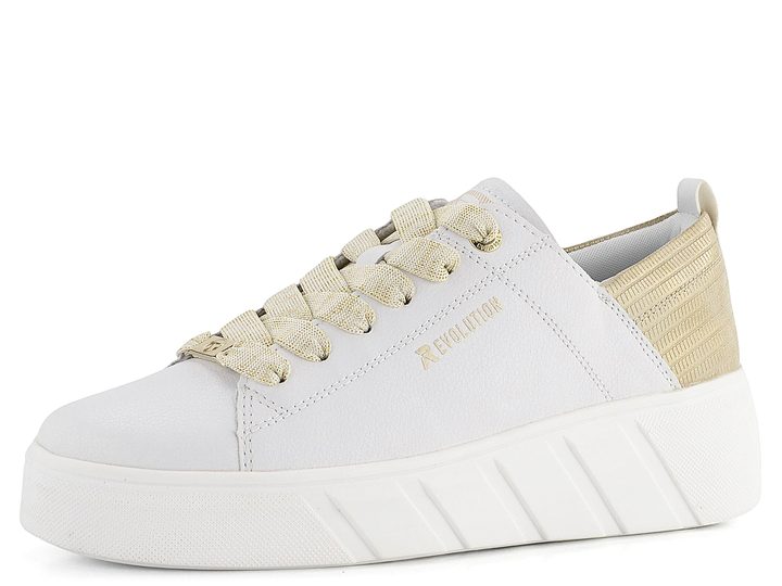 Rieker Revolution tenisky na platformě bílo-zlaté W0502-81