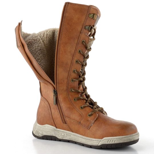 Mustang šněrovací kozačky cognac 15M0092006