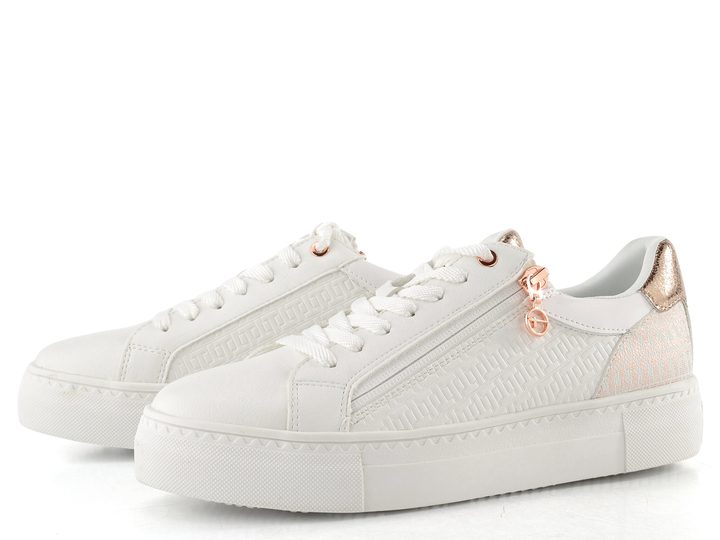 Tamaris tenisky na platformě white/rosegold 1-23313-41