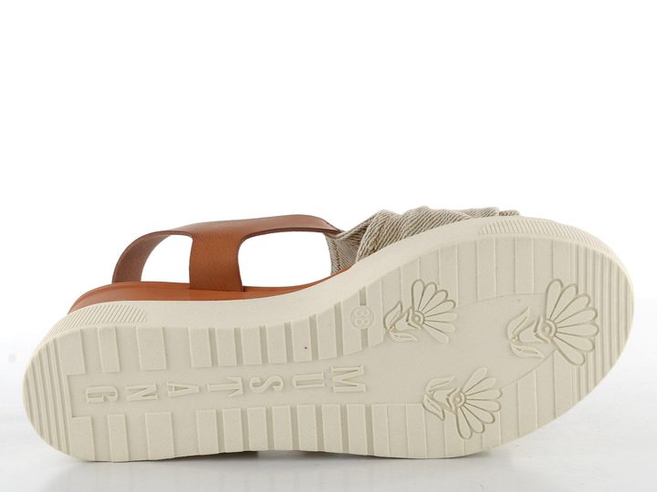 Mustang sandály na platformě s klínkem jeansbeige 1459-804-429