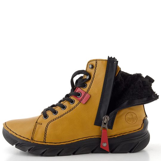 Rieker šněrovací kotník se zipem žlutý 55024-68