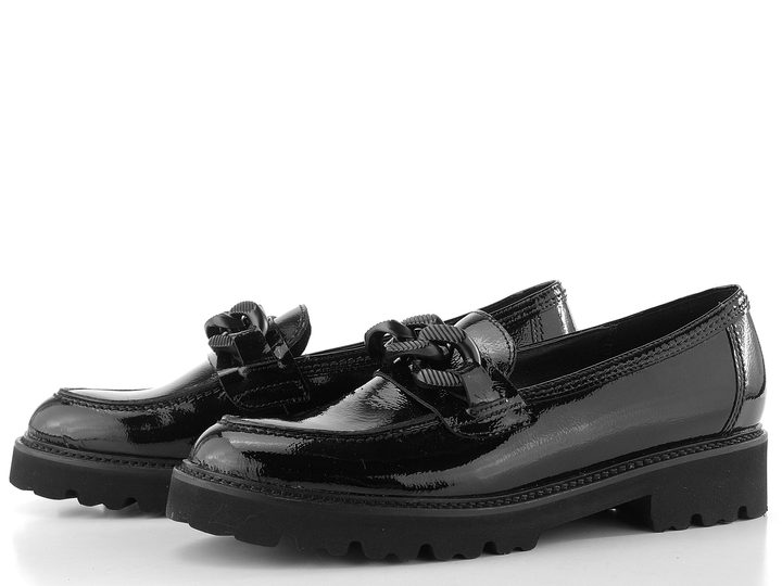 Gabor lakované mokasíny čierne 75.240.97