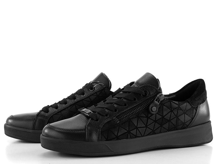 Ara dámske poltopánky so zipsom Rom Schwarz 12-34432-97