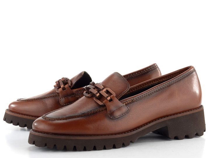 Ara užší kožené mokasíny Kent Cognac 12-31241-09