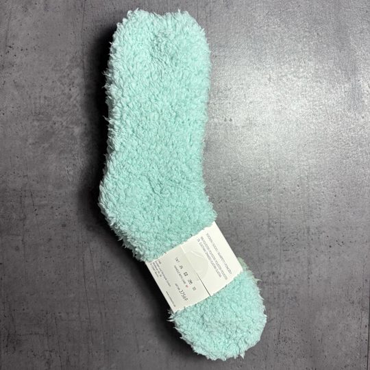 Dámské hebké žinylkové domácí ponožky 2 páry mátová/pruh