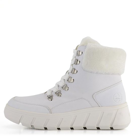 Rieker šnurovacia členková obuv na platforme biela Y3502-80
