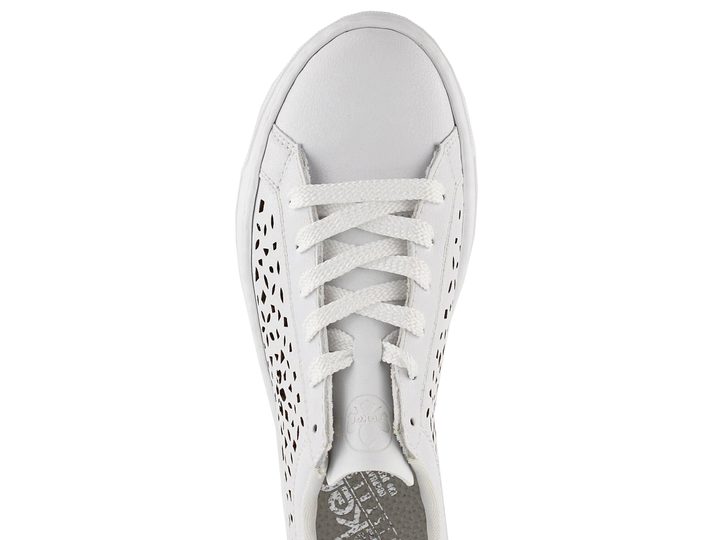 Rieker biele sneakers tenisky s vypaľovaným vzorom L8831-80