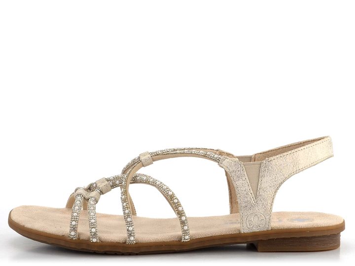 Rieker pásikové sandále Beige-Gold 64270-60