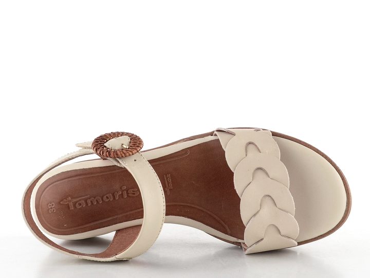 Tamaris kožené sandále na kline Ivory 1-28258-44