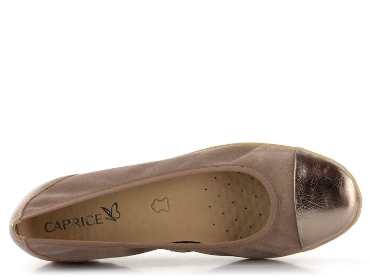 Caprice kožené baleríny Taupe Combi 9-22103-20