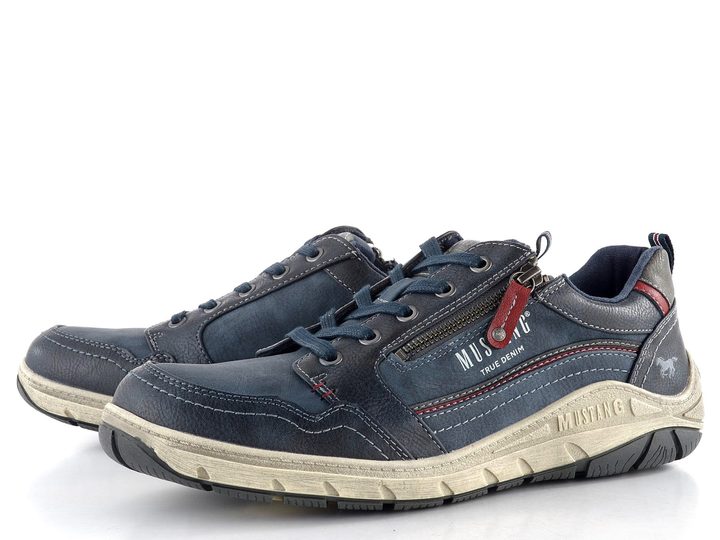 Mustang pánské modré polobotky se zipem 4160-302-008
