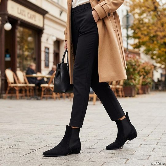 Högl elegantní semišový kotník na nízkém podpatku schwarz  2-102912-0100