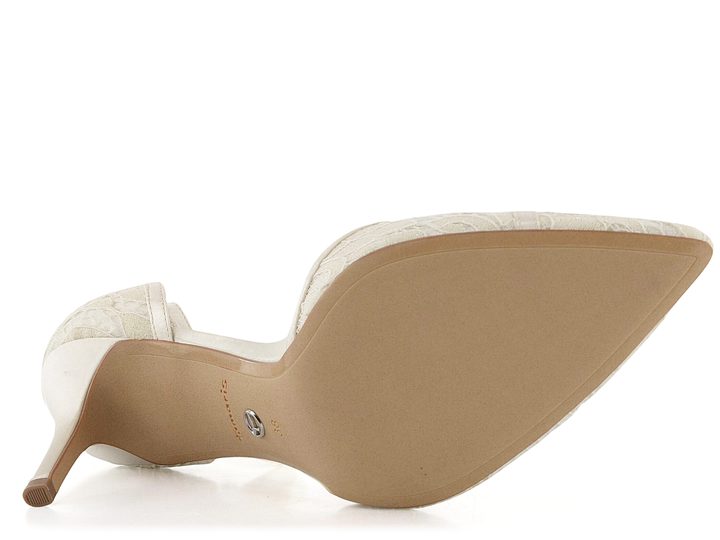 Tamaris lodičky s členkovým pásikom Ivory Macramee 1-24414-20