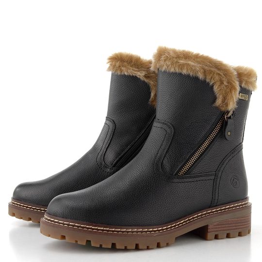 Remonte černý kotník se zipem a membránou D0B83-03