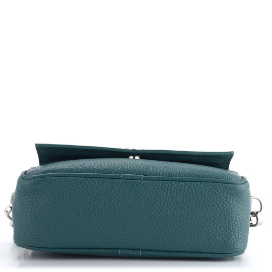 Elega malá crosbody kabelka petrolejová/stříbrné kování 69714