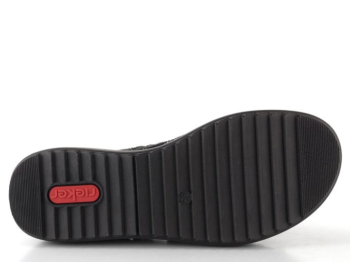 Rieker pantofle se širokým páskem schwarz V1789-00