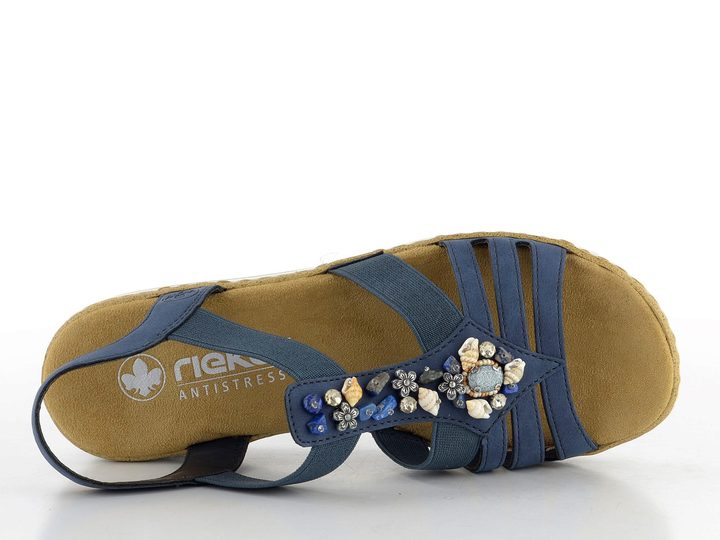 Rieker sandále na kline Jeans V0649-14
