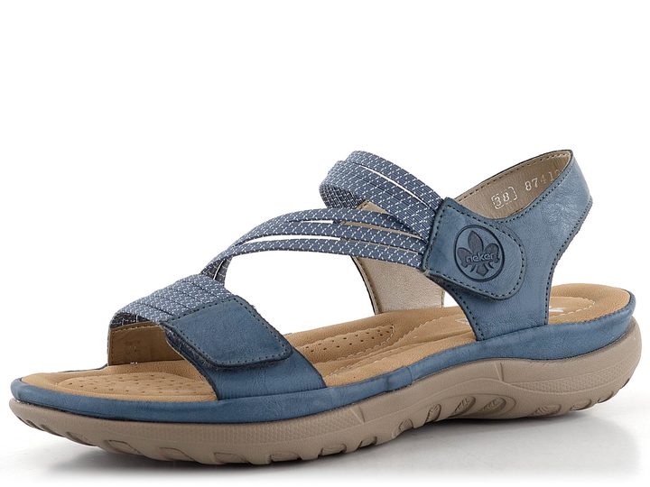 Rieker modré sandály s gumičkami 64870-14