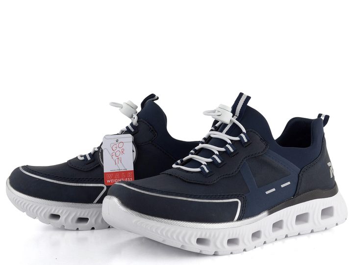 Rieker nazúvacie tenisky na platforme modré M6062-14