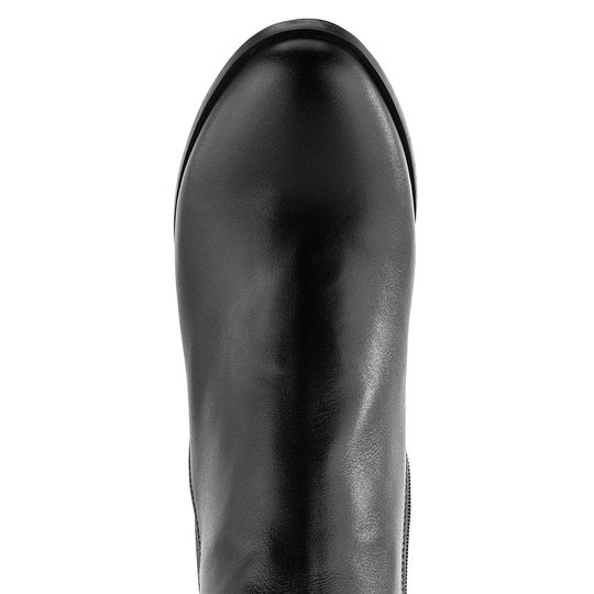 Barton kotník na podpatku černý s lesklou patní částí 24-2531