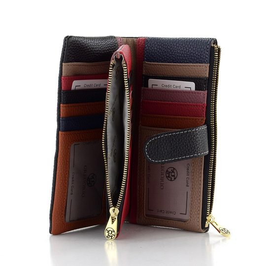 Dámská peněženka s odepínatelným pouzdrem černá/barevná LCY-1949