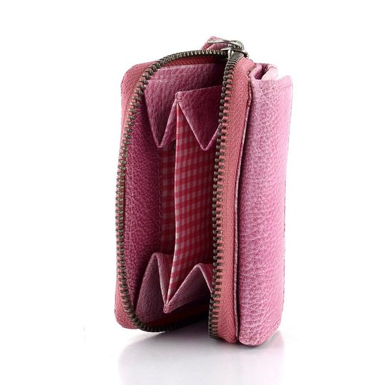 Kožená peněženka se šikmou kapsou Fuchsia HB-10/18