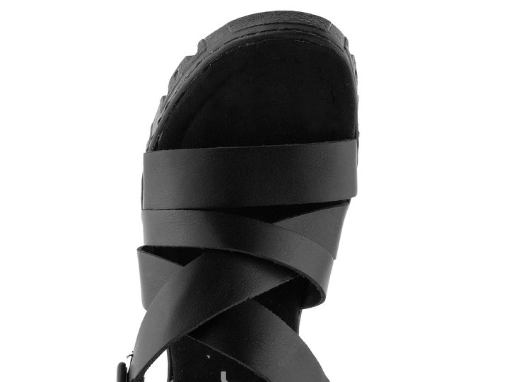 Rieker sandály na platformě s klínkem černé 68063-00