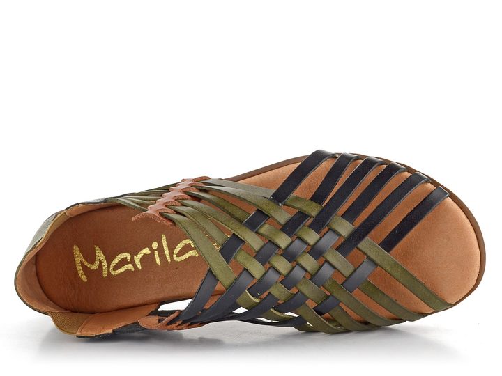 Marila páskové proplétané sandály Amelia Combi Negro 2