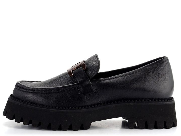 Ara kožené mokasíny na hrubé podešvi Amsterdam Black 12-56721-12