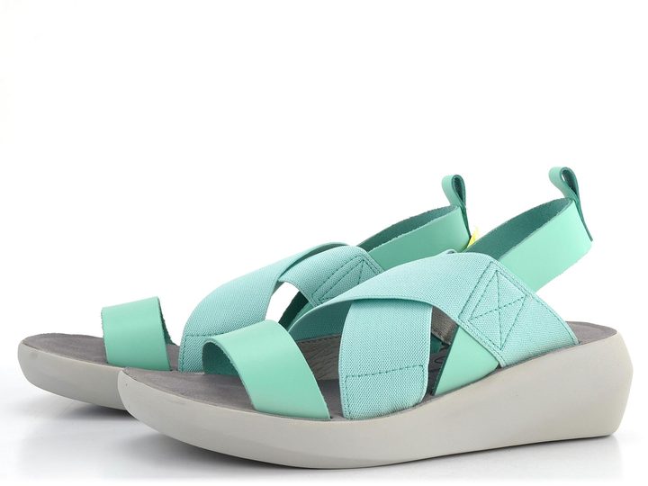 Fly London pásikové sandále mentolové Baji P144848011
