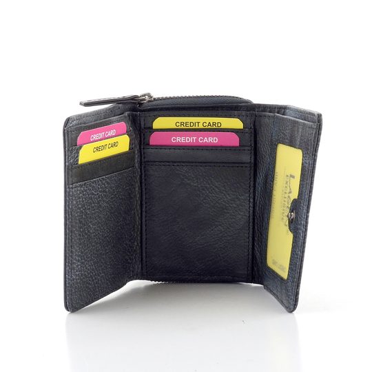 Kožená peněženka se zipovou kapsou Charcoal 4721/R