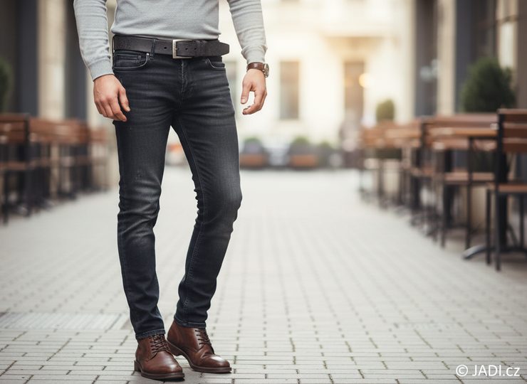 Šedý kožený opasek tm.šedý 38 mm