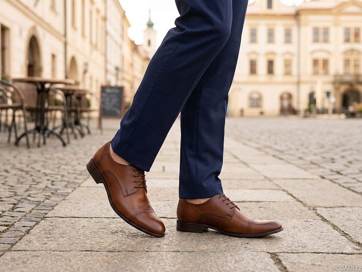 Barton celokožené hnědé polobotky 50419