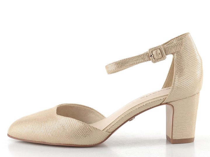 Tamaris lodičky s kotníkovým páskem gold structure 1-24412-41