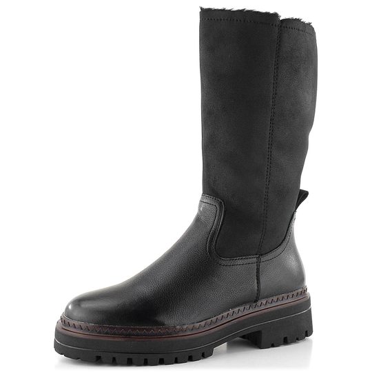 Tamaris hladké polokozačky černé 1-26638-39