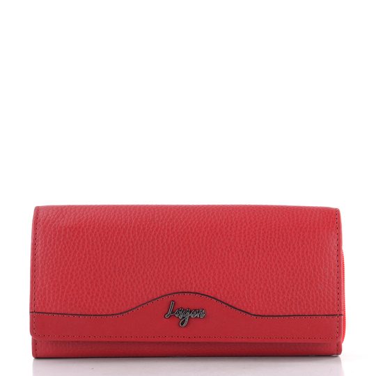 Kožená dámská peněženka velká červená LG720