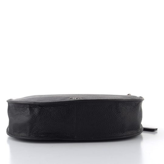 Dámská oblá kožená kabelka black LG 199