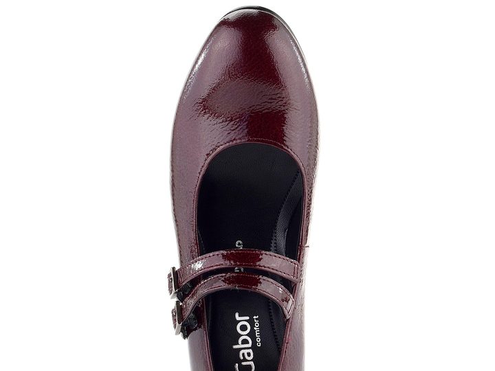 Gabor vínové lakované lodičky s priehlavkovými pásikmi 52.212.88