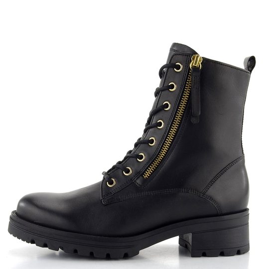 Gabor šnurovacia dámska členková obuv so zipsom čierna 52.785.67