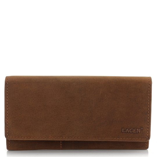 Lagen dámská peněženka ze zabroušené kůže hnědá 66-102
