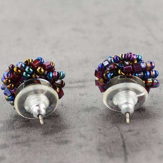 Náušnice rokajl puzeta fialové