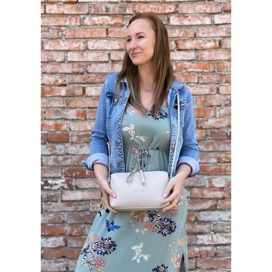 Elega crossbody malá béžová smotanová 69287