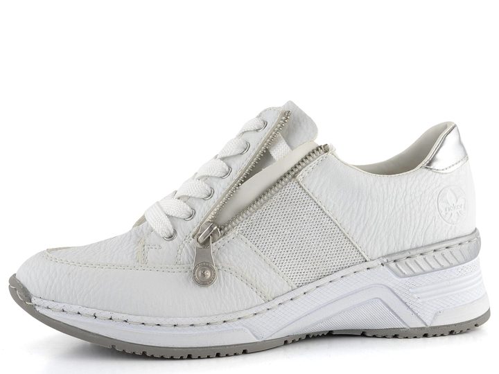 Rieker bílé polobotky na klínové podešvi N4322-80