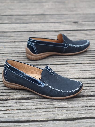Gabor modré mokasíny s ozdobným šitím 86.090.26